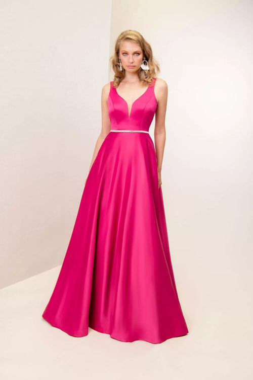Vestido Cetim com Strass