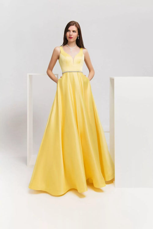 Vestido Cetim com Strass