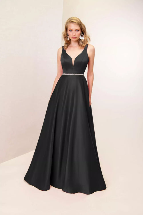 Vestido Cetim com Strass