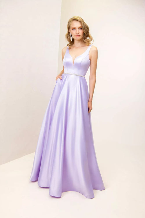 Vestido Cetim com Strass