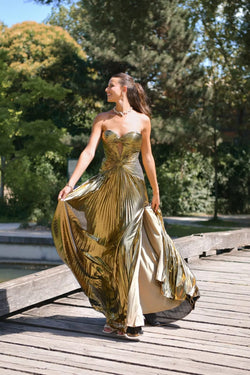 Vestido plissado Lenny