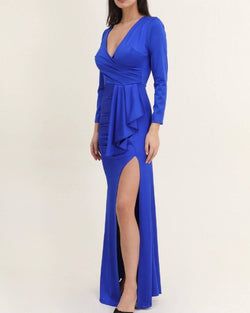 Vestido sereia manga comprida