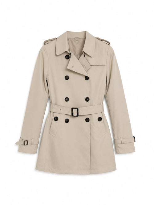 Gabardine trench coat com cinto