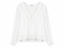 Blusa de algodão com detalhes em renda