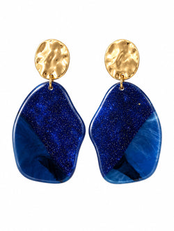 Brincos Resina Forma Irregular Topo Martelado