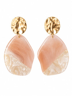 Brincos Resina Forma Irregular Topo Martelado