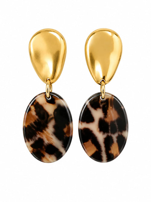 Brincos Pendentes Animal Print Dourado