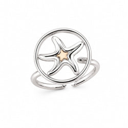 Anel Estrela do Mar Bicolor Ajustável