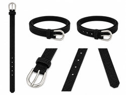 Cinto Fino Preto Micro-Cristais