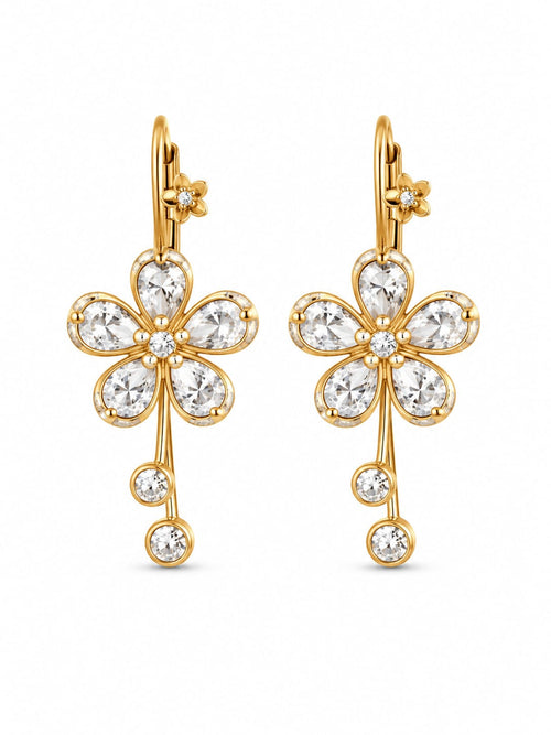 Brincos Flor com Strass