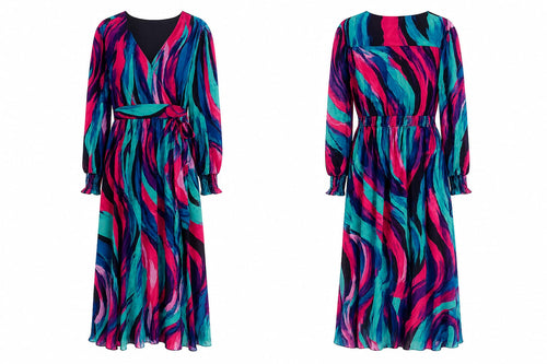 Vestido maxi chiffon estampado