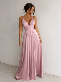 PT2601401 Satin dress with side slit