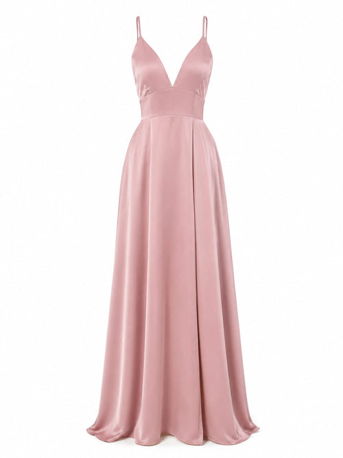 PT2601401 Satin dress with side slit