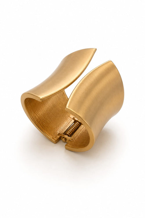 Pulseira Cuff Larga Dourada