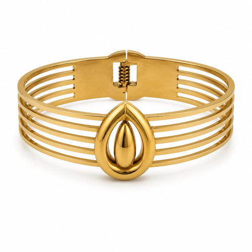 Pulseira Cuff Riscas Detalhe Gota