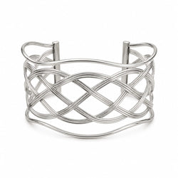 Bracelete Cuff Larga Fios Entrelaçados