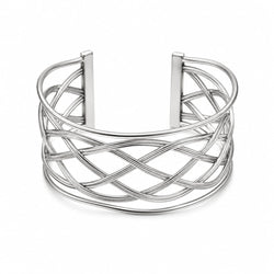 Bracelete Cuff Larga Fios Entrelaçados