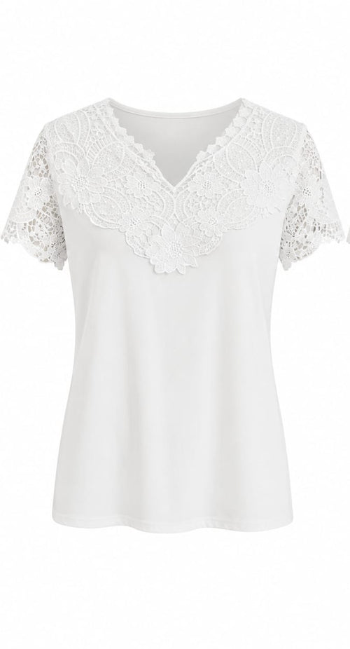 PT2601720 T-shirt com aplicação de renda