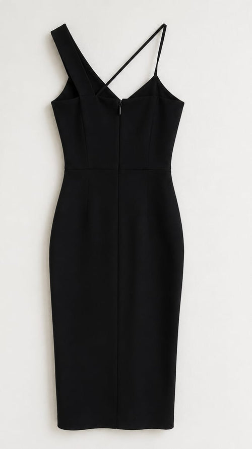 Vestido Bandage Bodycon Preto Assimétrico