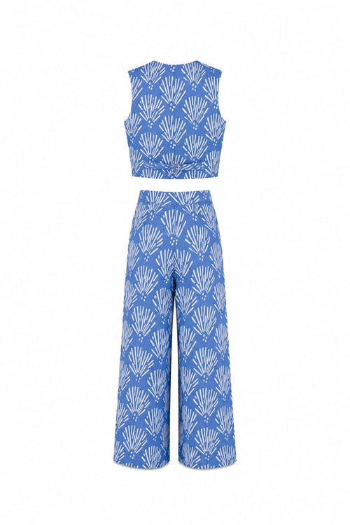 Top estampado sem mangas casual chic