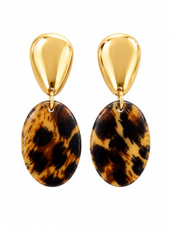 Brincos Pendentes Animal Print Dourado