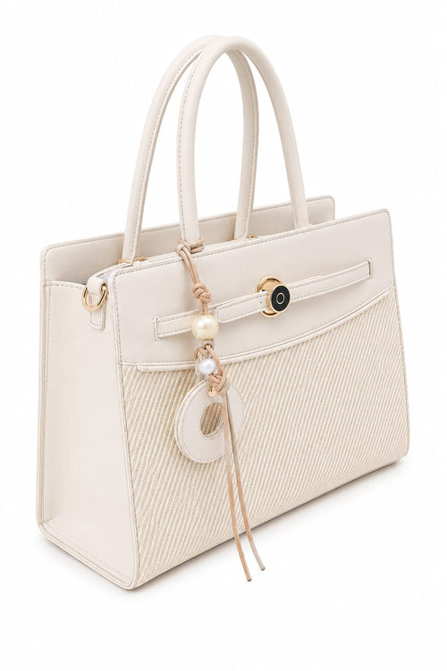 Mala Structured Trançada com Pendente Pérola