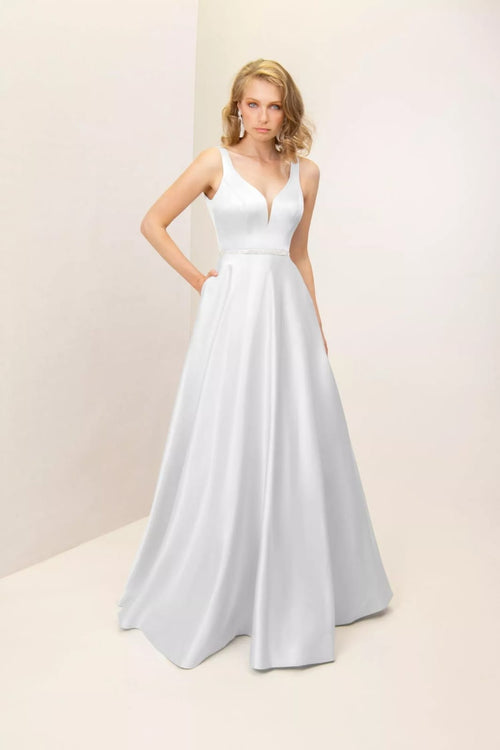 Vestido Cetim com Strass