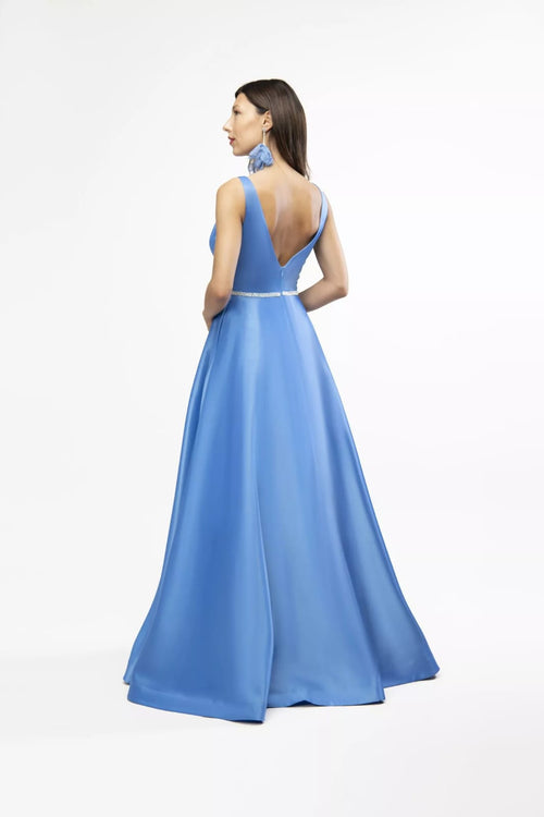 Vestido Cetim com Strass