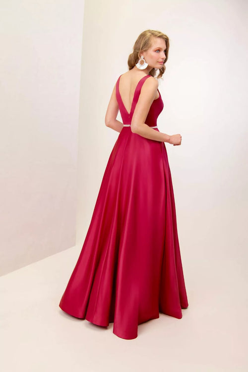 Vestido Cetim com Strass