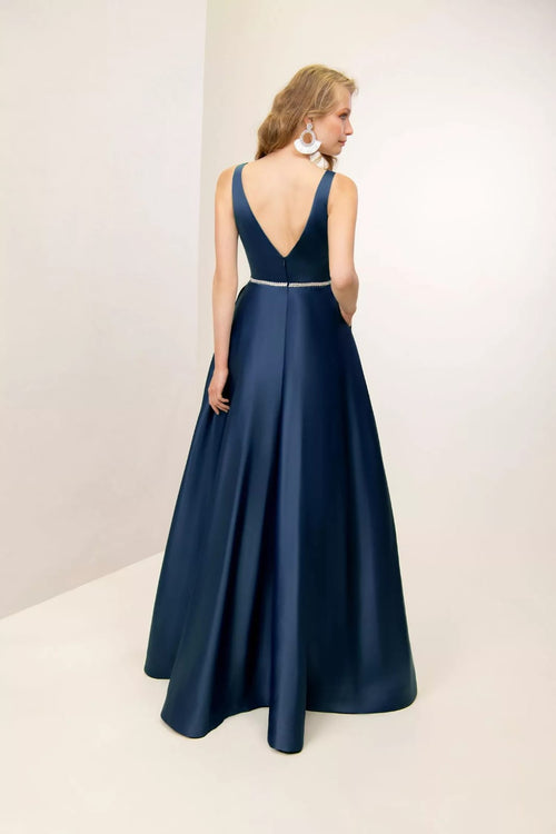 Vestido Cetim com Strass