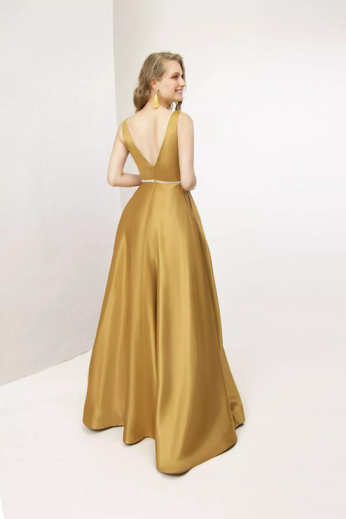 Vestido Cetim com Strass