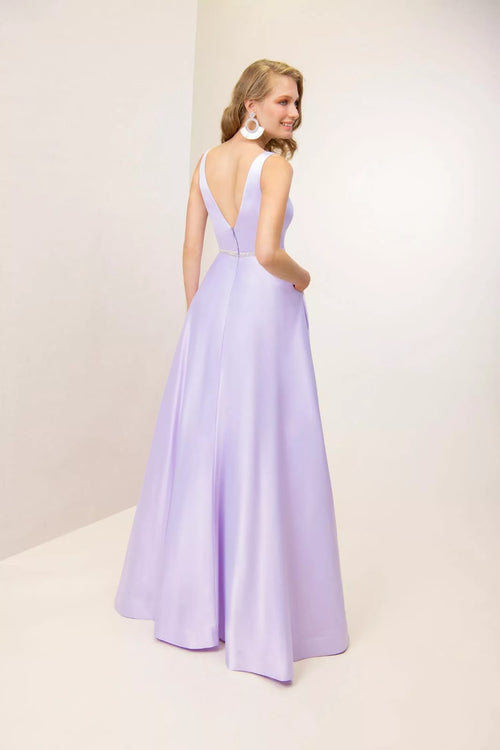 Vestido Cetim com Strass