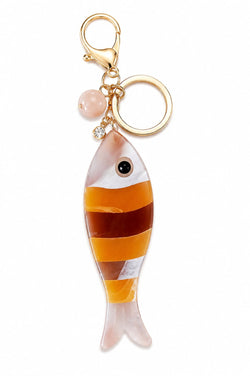 Porta-chaves Peixe Resina Multicolor Riscas