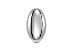 Anel Oval Liso Prateado Ajustável