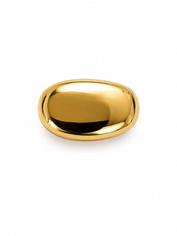 Anel Statement Oval Douré Ajustável - verso