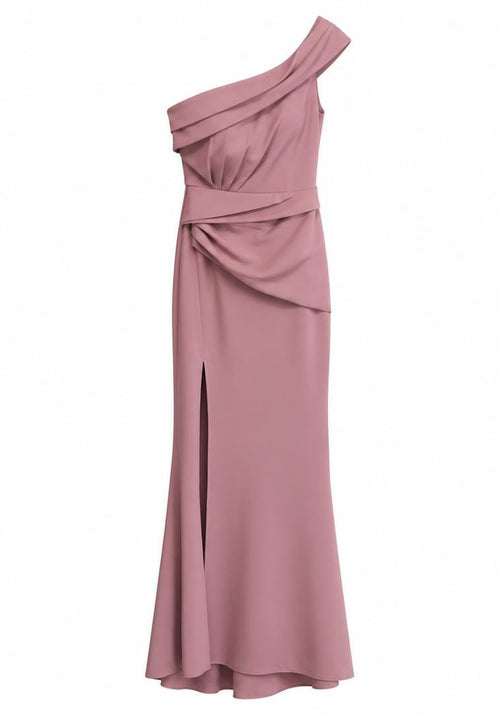 Vestido de Gala One-Shoulder Rosa Antigo