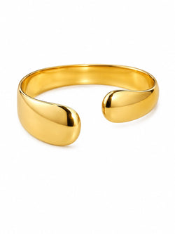 Pulseira Cuff Larga Minimalista Dourada