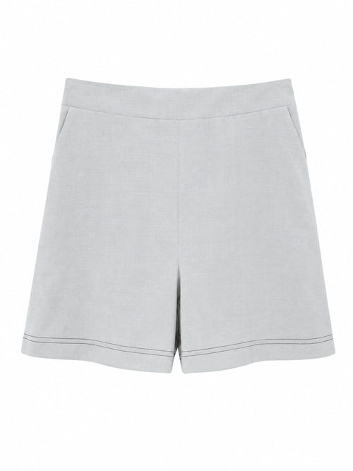 Conjunto Top e Calções Botões Dourados Azul Claro - Calções Frente