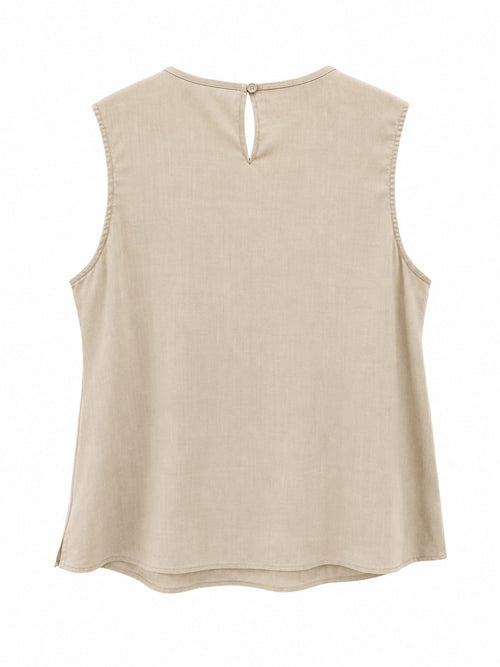 Conjunto Top e Calções Botões Dourados Kaki - Costas