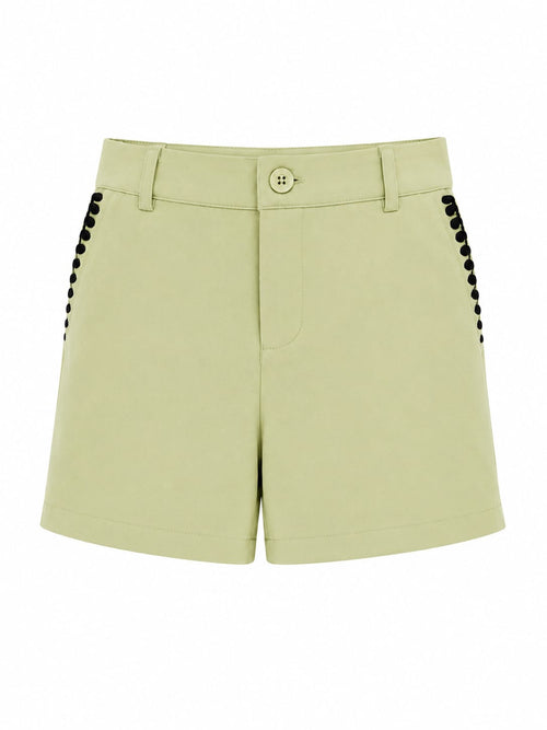 Conjunto Colete e Calções Bordado Zigzag Verde - Calções