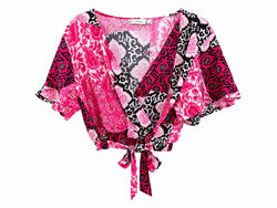Conjunto Patchwork Floral Rosa - Top