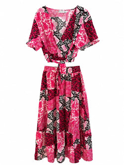 Conjunto Patchwork Floral Rosa - Conjunto