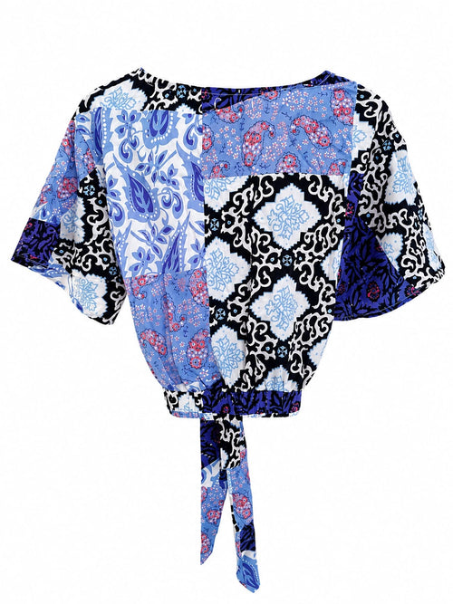Conjunto Patchwork Floral Lilás - Top