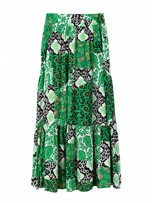 Conjunto Patchwork Floral Verde - Saia
