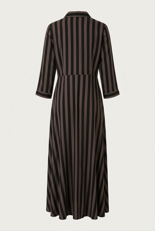 Vestido Camiseiro Longo Castanho YASSAVANNA
