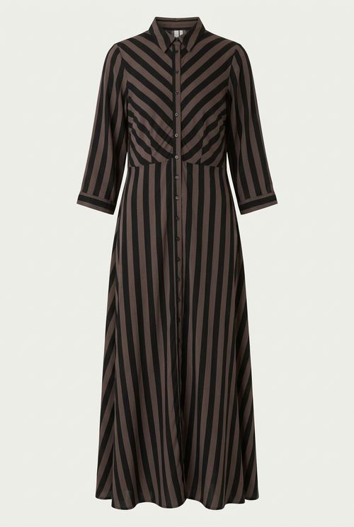 Vestido Camiseiro Longo Castanho YASSAVANNA