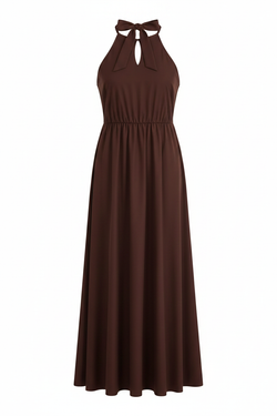 Maxi dress castanho frente