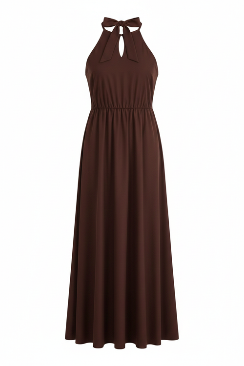 Maxi dress castanho frente