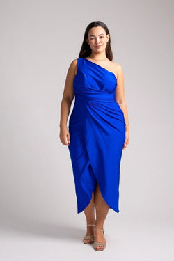 Vestido midi assimétrico