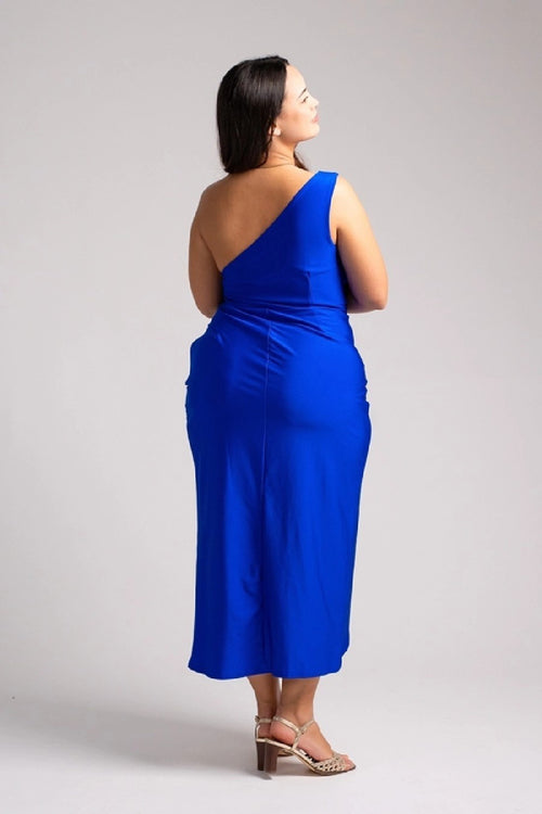 Vestido midi assimétrico